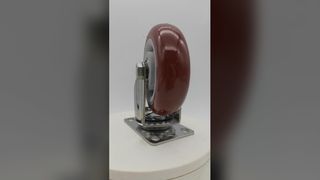  304 stainless steel heavy duty red pu rigid   caster 