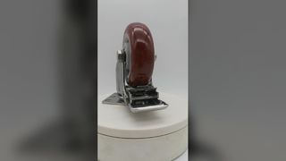  304 stainless steel heavy duty red pu lockable  caster 