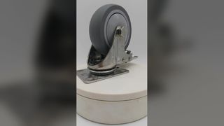  304 stainless steel heavy duty TPR lockable caster 