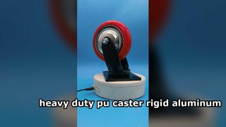 heavy duty pu caster rigid  aluminum core 