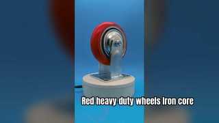 Red heavy duty wheels Iron core PU  swivel casters